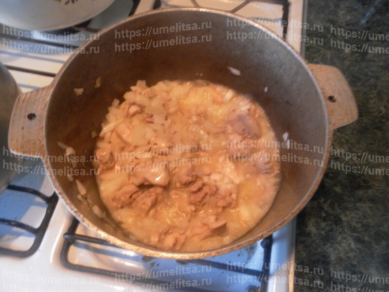 плов из перловки с мясом