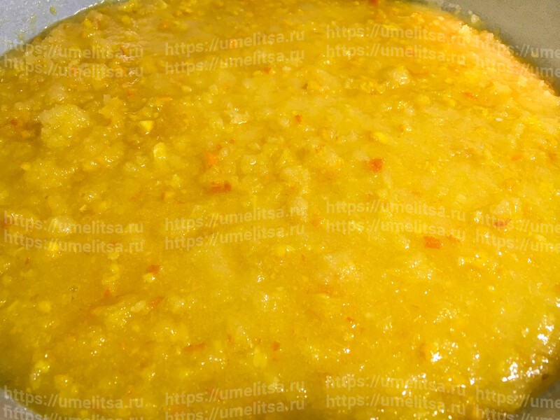 Янтарное ароматное варенье из кисло-сладких яблок и апельсина