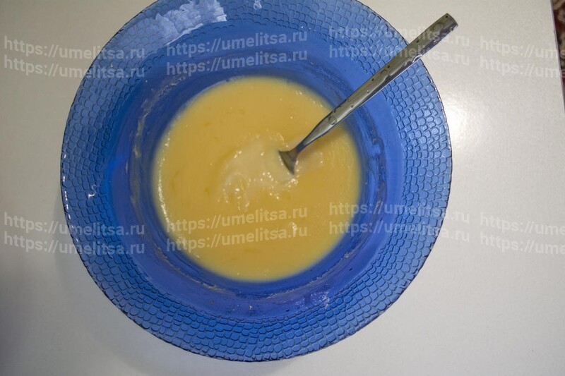 Пирог из манной крупы с заварным молочным кремом