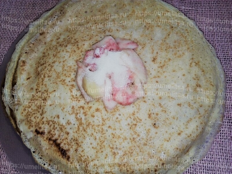 Блинчики с яблоками рецепт с фото