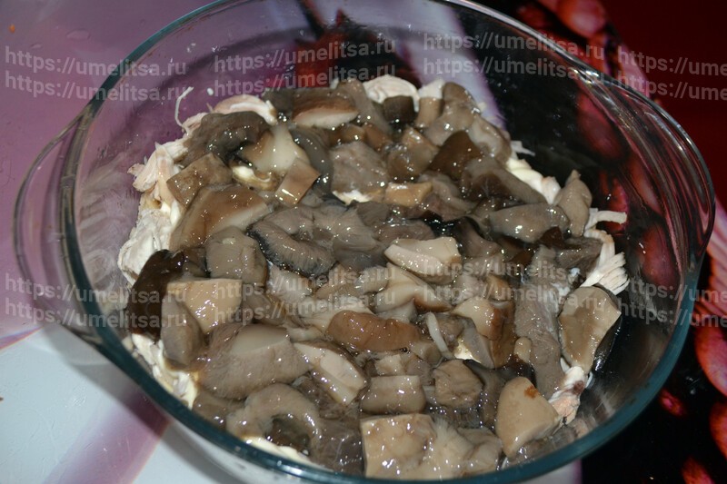 Картофельная запеканка с курицей и грибами