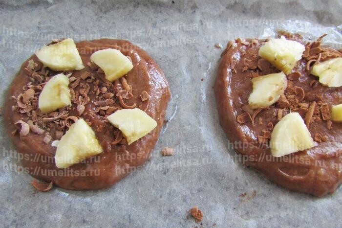 Шоколадно-банановое песочное печенье