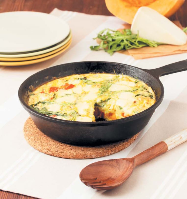 Фриттата с тыквой, перцем и козьим сыром