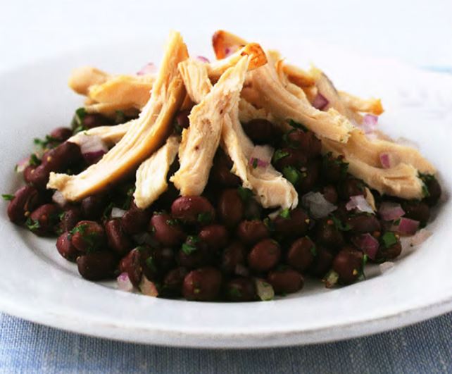 Курица с бобами адзуки и зеленью