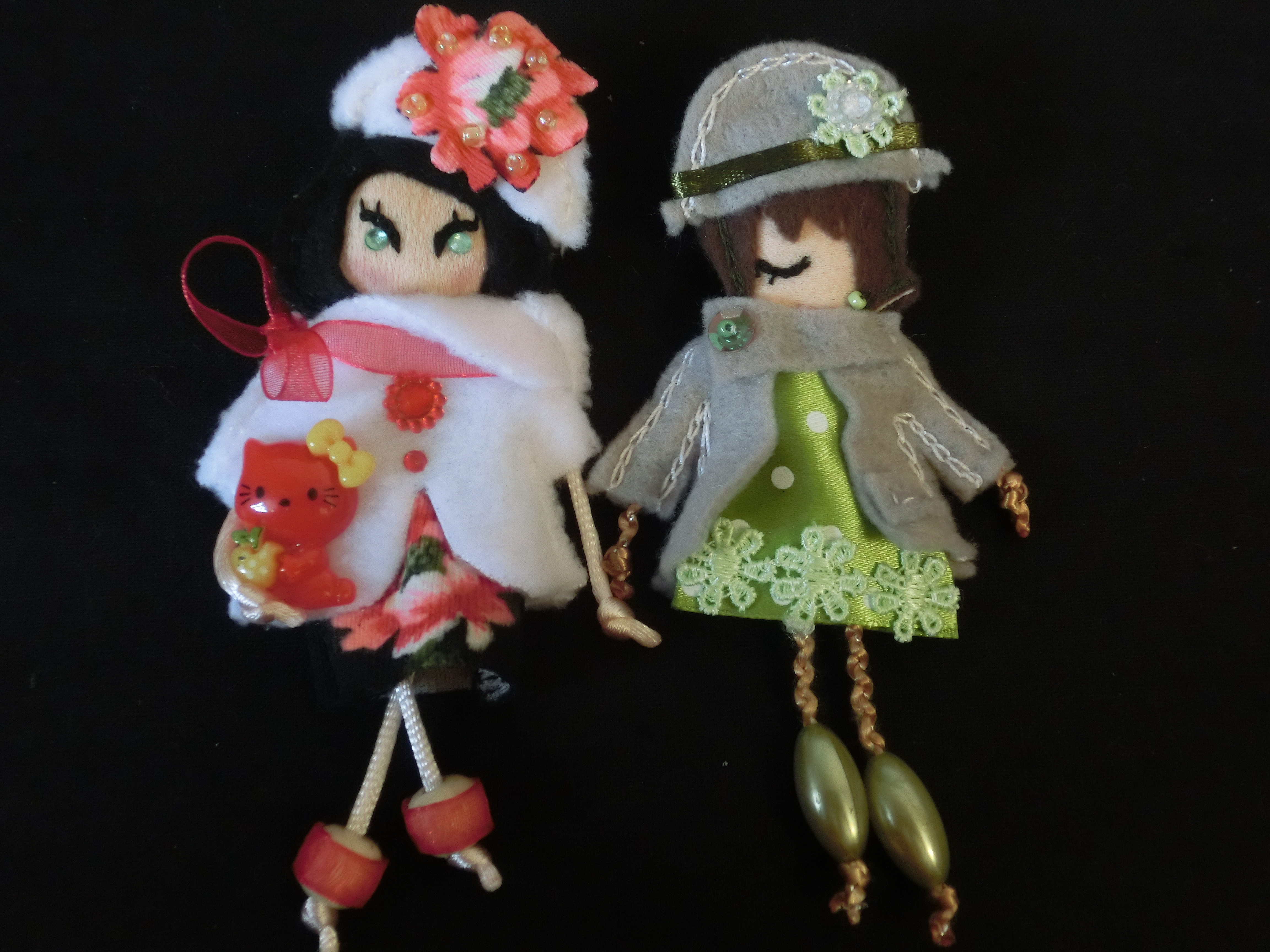 Кукла-модница - брошка из фетра. Мастер-класс с пошаговыми фото.