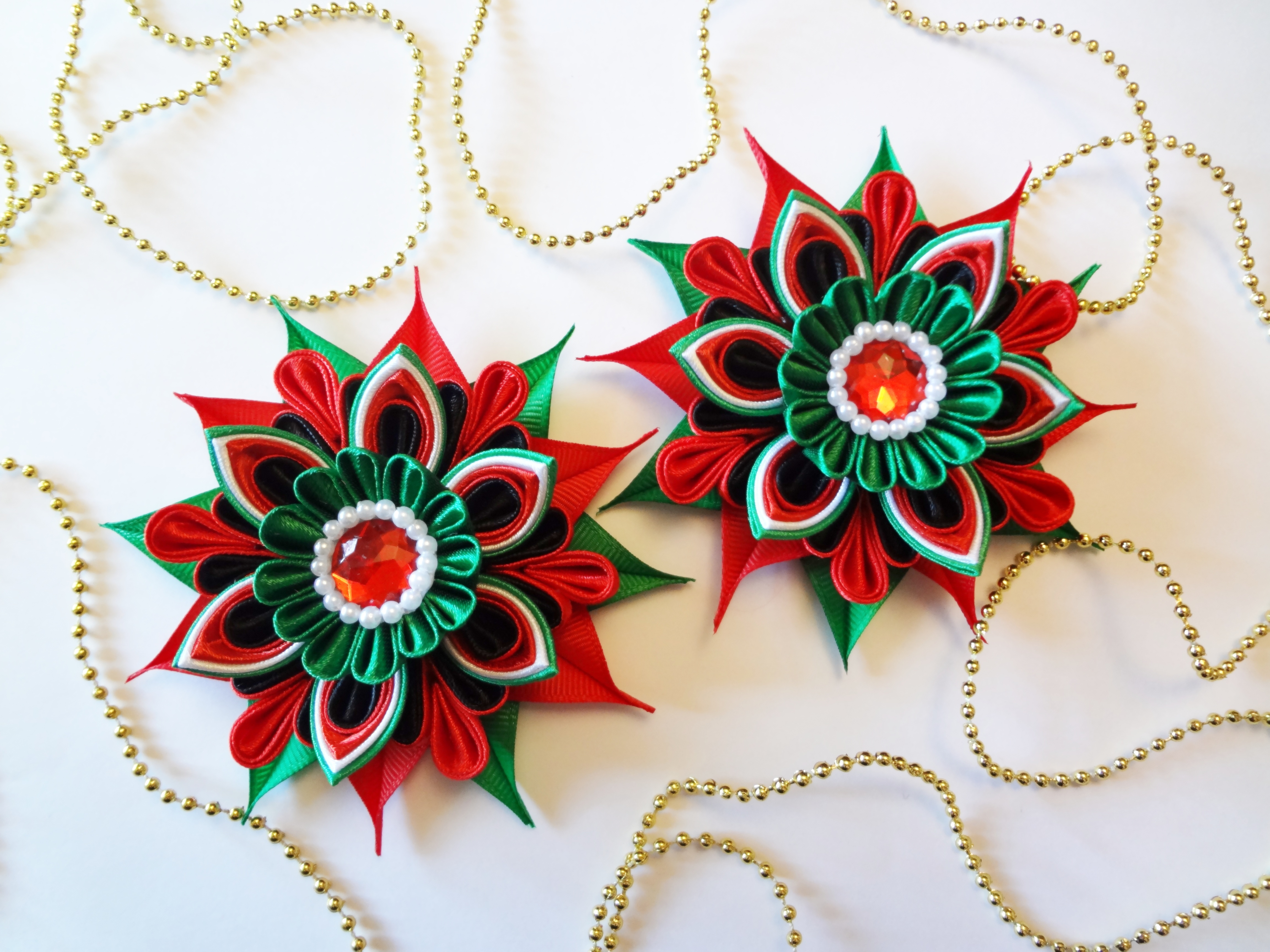 Красивые заколки арбузики канзаши